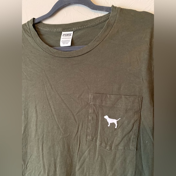 PINK Victorias Secret Green graphic tee top XS - Picture 2 of 5